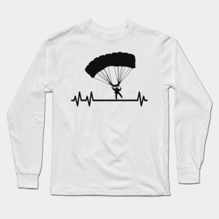 Parachute Pulse Heartbeat Skydiver Skydiving Long Sleeve T-Shirt